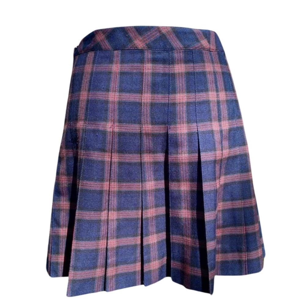 QMack Plaid Pleated Wrap Skirt - size XS